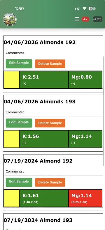 AgFieldScout report selection screen